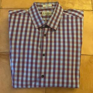 Men’s Express Large Blue and Purple Dress Shirt